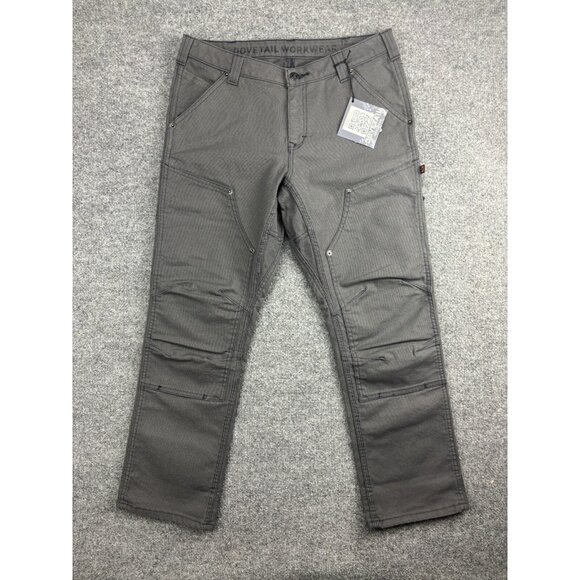 Dovetail Workwear Britt Utility Pants Women's 12/28 Gray Canvas NWT - Picture 1 of 9
